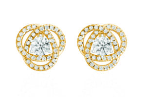 three way wearing earrings