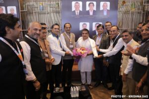 COMMITTEE MEMBERS FELICITATING HONBLE HOME MINISTER OF GUJARAT MR. HARSH SANGHAVI