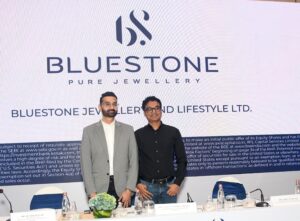 Mr. Rumit Dugar CFO Mr. Gaurav Singh Kushwaha CMD and CEO of BlueStone Jewellery and Lifestyle Limited at their IPO Price Band announcement Mumbai