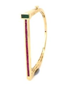 Aria Ruby Line Oval Bangle