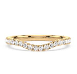 Diamond Chevron Contour Band In Gold